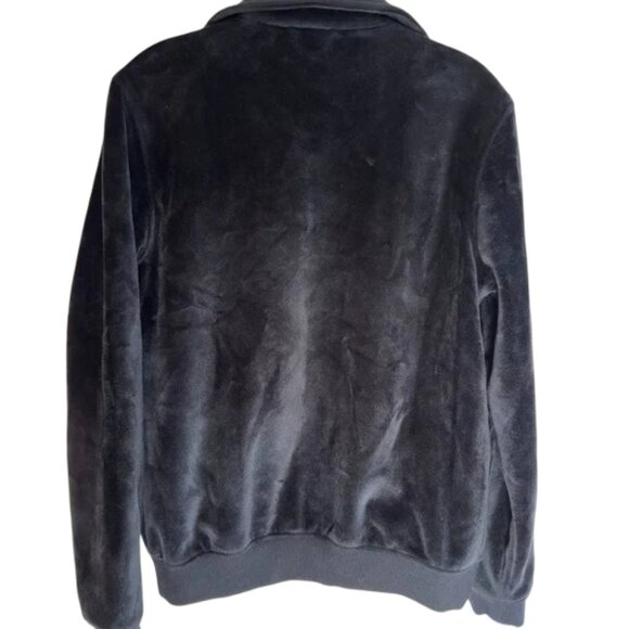 BNWOT Teddy Fresh Black Velour Full-Zip Bomber Jacket, Size XS - Picture 14 of 14